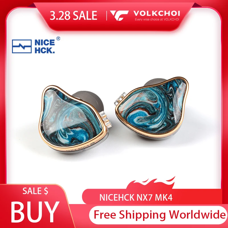 NiceHCK 인이어 이어폰, 하이브리드 모니터 하이파이 이어폰, 분리형 0.78mm 2 핀 케이블 포함, 7 드라이버 유닛, NX7 MK4