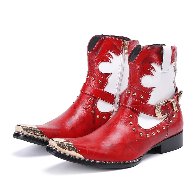 

Wholesale Fashion Buckle Men Boots Genuine Leather Chelsea Boots High Quality Wedding Boots Big size 47