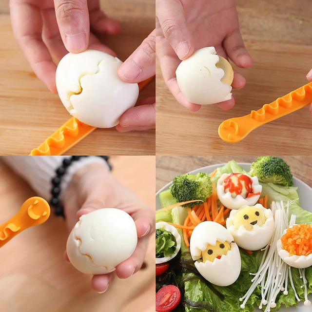 2 pezzi taglio fantasia uova sode taglierina uova sode per uso domestico  strumenti creativi Bento taglio