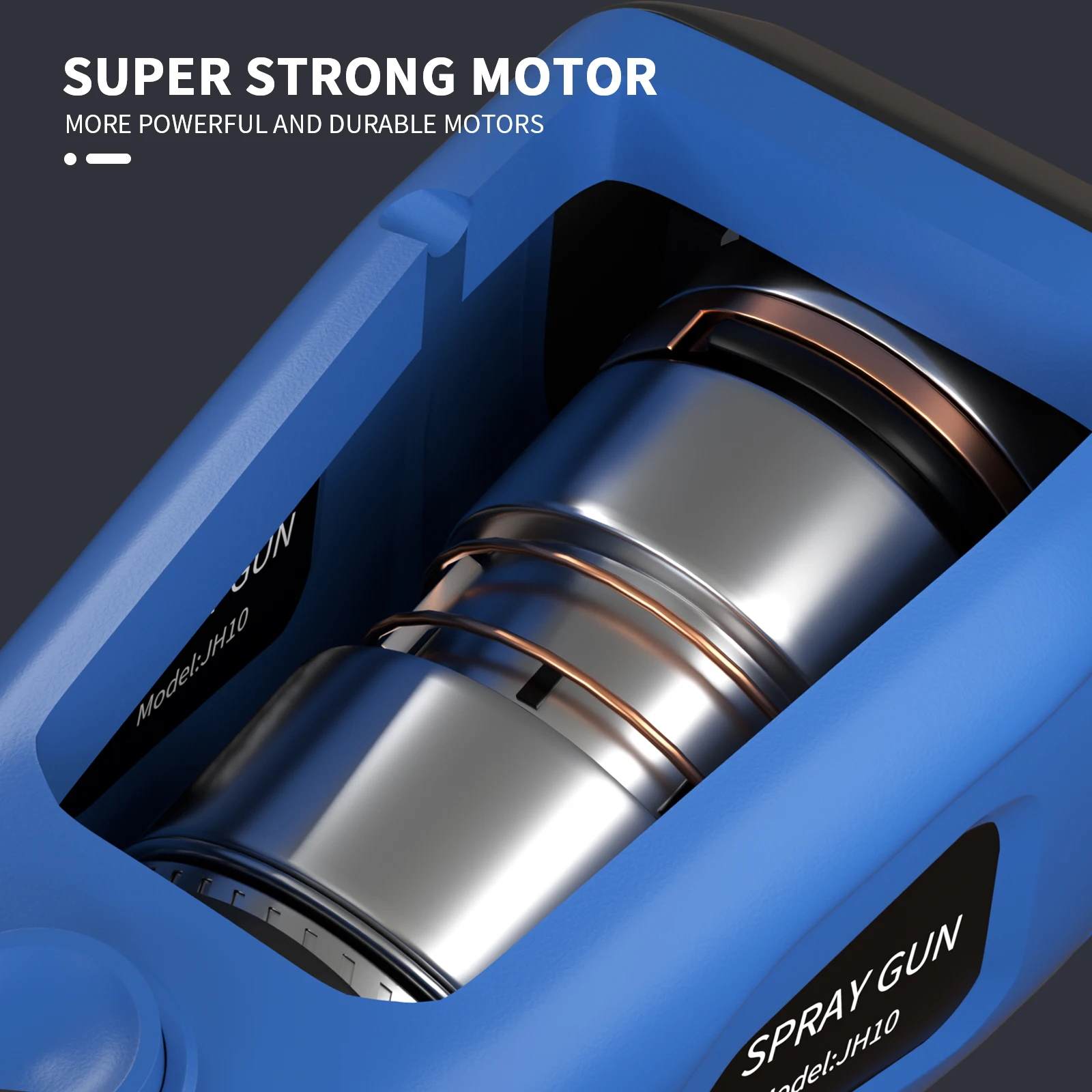 Akku-Farbspritzgerät mit 1 x 1,5 Ah Akku und Ladegerät, 600 ml/min, 800 ml Behälter, 3 Sprühmodi und 4 Düsen – Detail 7