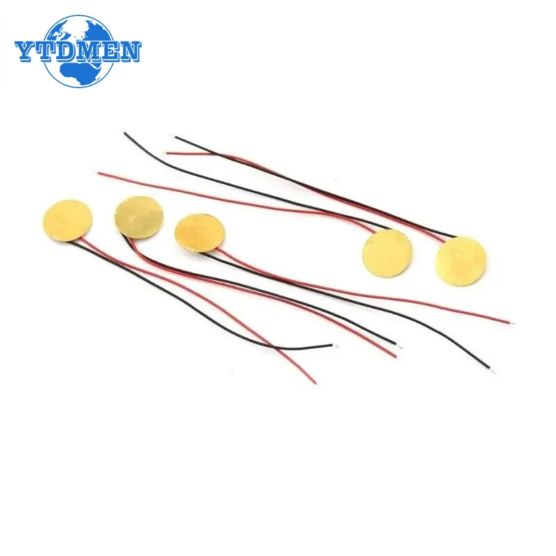 Buzzer Piezoelectric Piezo Ceramic Wafer Plate Piezo Element Diameter 12MM 15MM 18MM 20MM 27MM 35MM 50MM with Wire 5/10/20PCS piezo buzzer