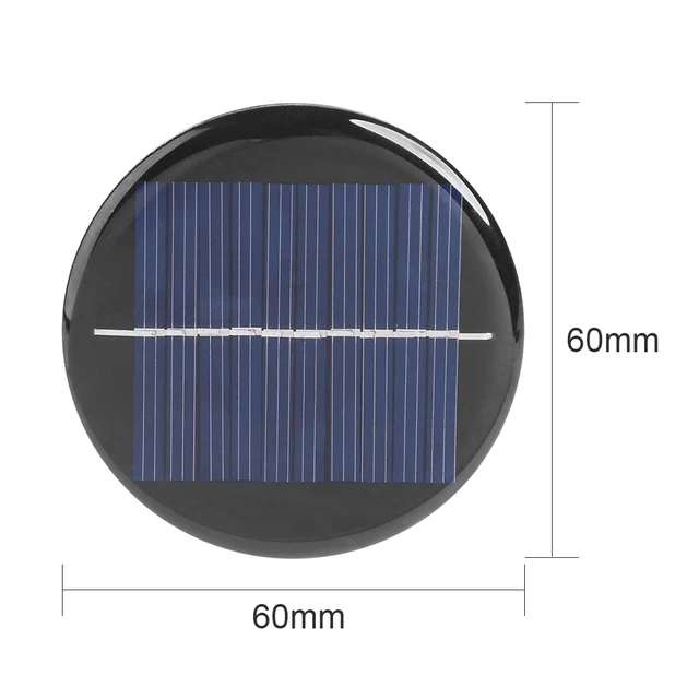 1/2Pcs Mini Solar Panel DIY Power Battery Cell Charger Portable Solar System Board Round Lamp Panel Charging 6