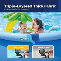 Piscines gonflables à anneau supérieur pour adultes, faciles à installer en extérieur, bleues 4