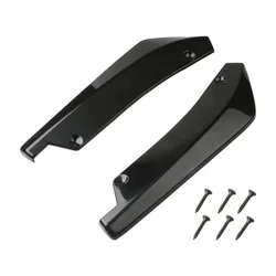 Universal Car Bumper Lip Spoiler and Scratch Protector Kit - Carbon Fiber Finish (Black)