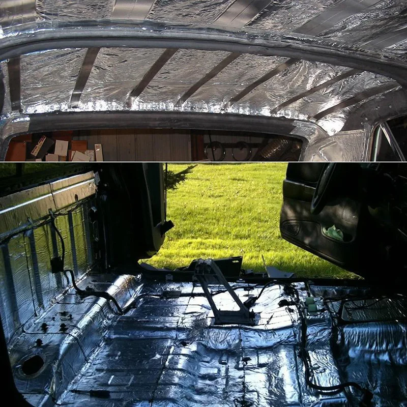 500*2000mm 3/5/7/10mm Car Hood Engine Firewall Heat Mat Deadener Sound Noise Proof Insulation Deadening Aluminum Foil Sticker sound proof mat sound insulation mat sound deadener mat heat insulation mat