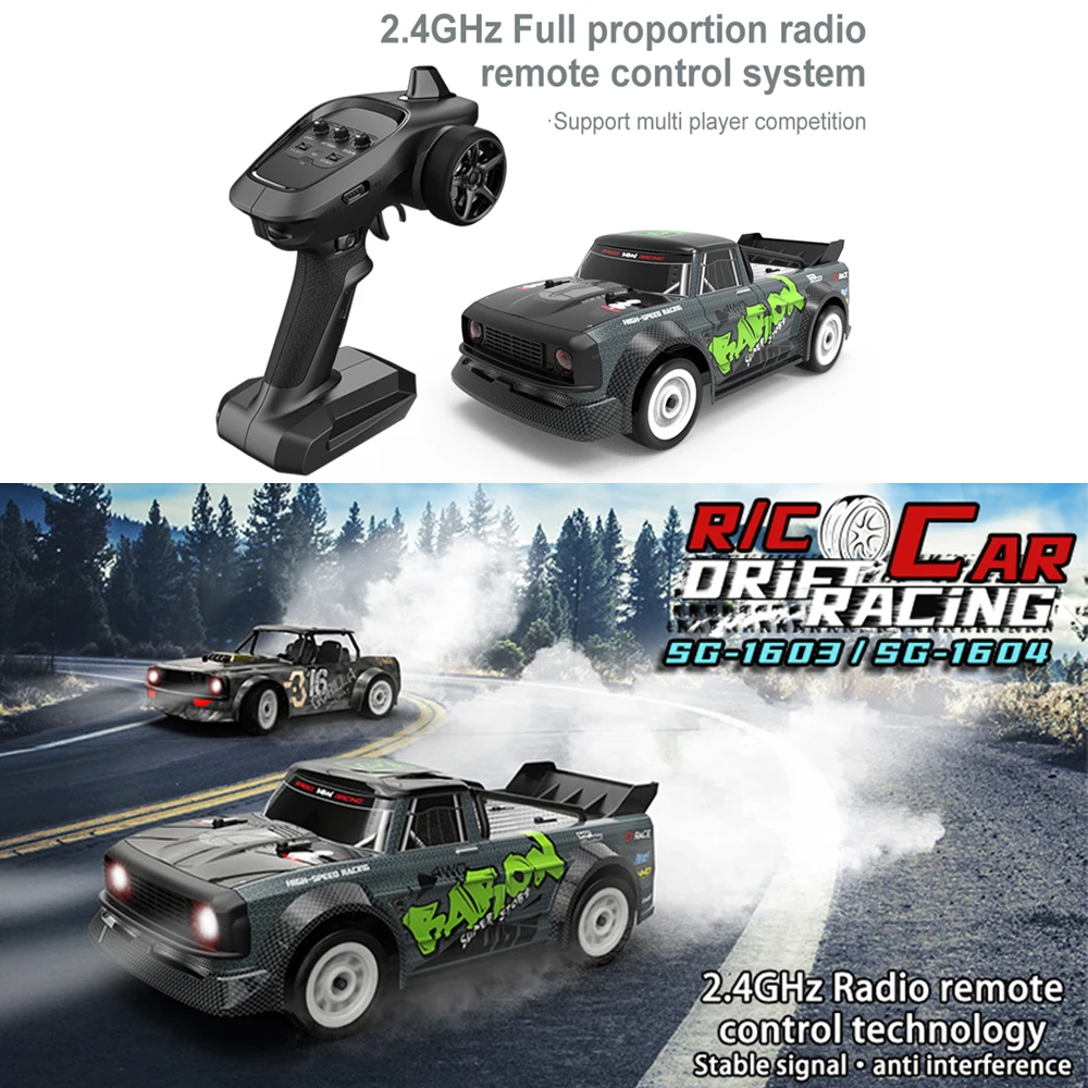 1:16 SG1603 RC Car 4WD Electric Racing Drift Car 30Km/H High Speed RTR Drifting Vehicle with ESP LED Light Toys for Children 2