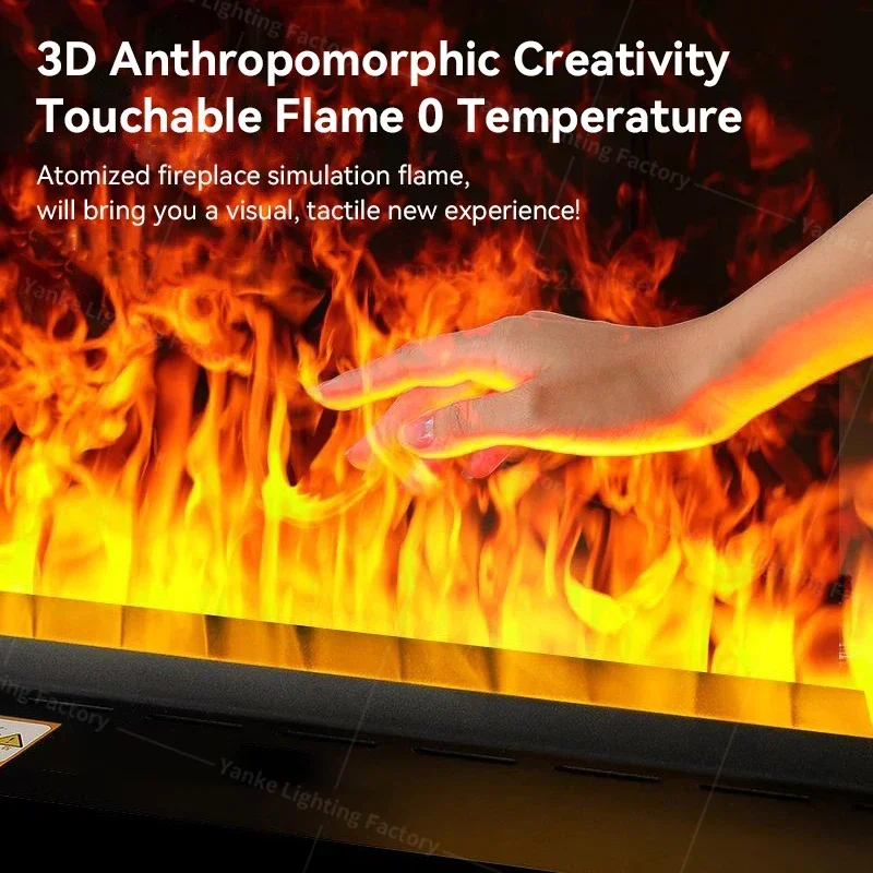 Description Picture 4 of item3D Atomized Fireplace APP Control Steam Flame Humidifier Indoor Water Vapor Fireplace Decorative Living Room Smart Home TV Wall