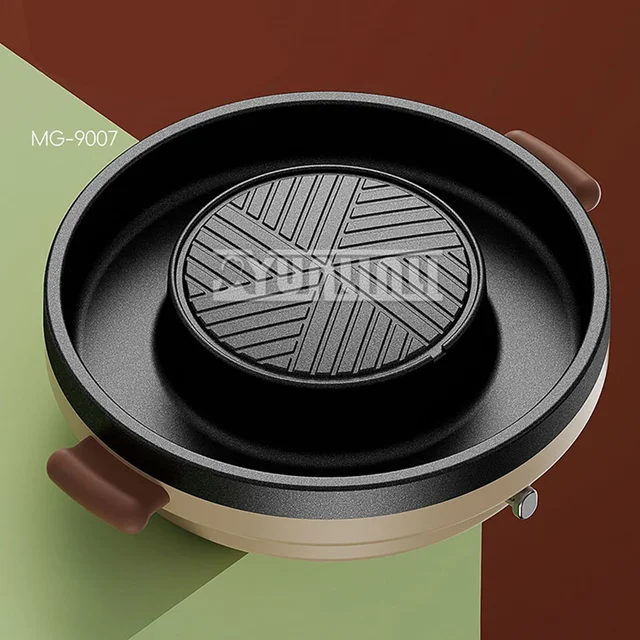 Household Korean BBQ Grill Portable=Stove Household Grill Multifunctional Circular Barbecue Stove Rotisserie Grill