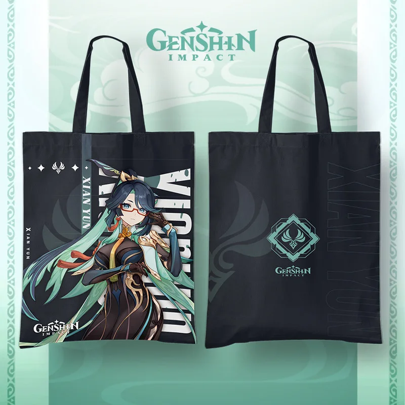 

Fashion Genshin Impact Liyue Port Canvas Bags Women Shoulder Bag 3D Print Shopping Bag Shopper Ladies Reusable Hand Bag Tote Bag