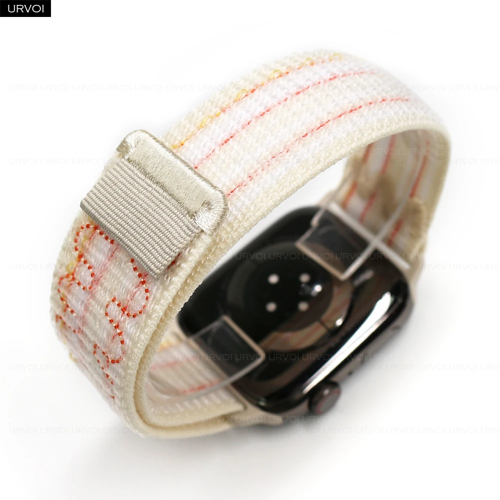 URVOI N Sport loop for Apple Watch Series 11 10 9 8 7 6 SE Nylon Loop Woven pull tab band for iWatch lightweight strap 42mm 46mm