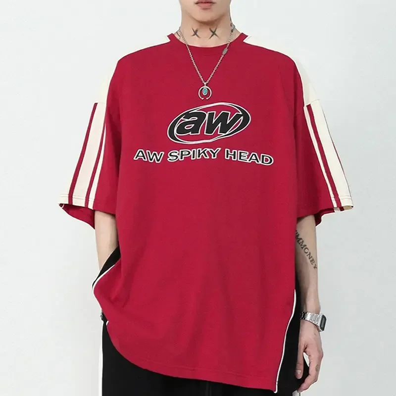 

Y2K Korean Men Streetwear Letter Graphic Acubi Harajuku Egirl Short Sleeve T-Shirts Grunge Aesthetics Oversized Tops Alt Clothes