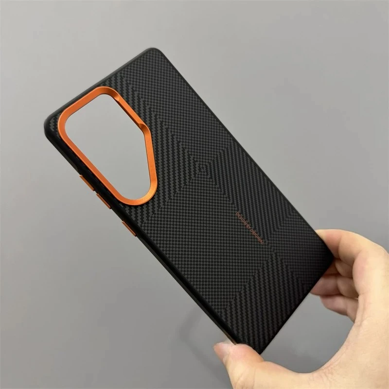 Carbon Fiber Texture Magnetic Case - Soft Matte Finish with Metal Lens and Shockproof Protection