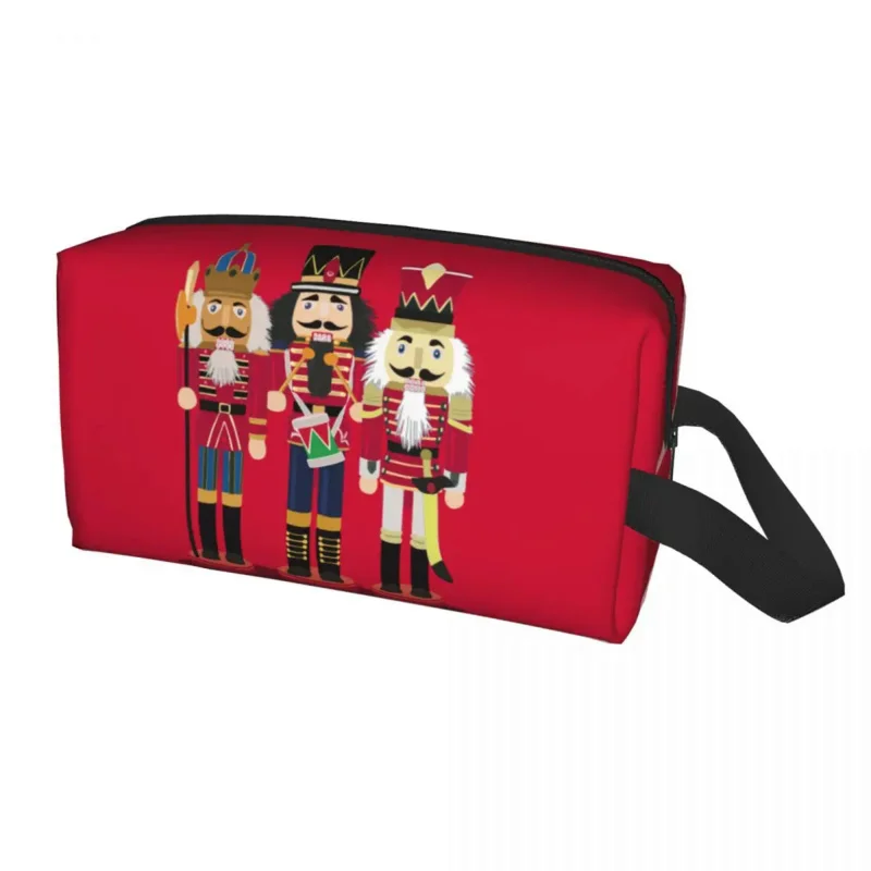 

Nutcracker Soldier Toy Christmas Gift Cosmetic Bag Women Cute Large Capacity Makeup Case Beauty Storage Toiletry Bags