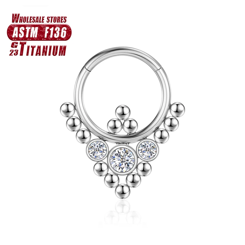F136 Titan Septum Piercing Nasenringe Zirkon 16G Daith Ohrringe Knorpel Clicker Tragus Frauen und Männer Charmanter Körperschmuck – Detail 28