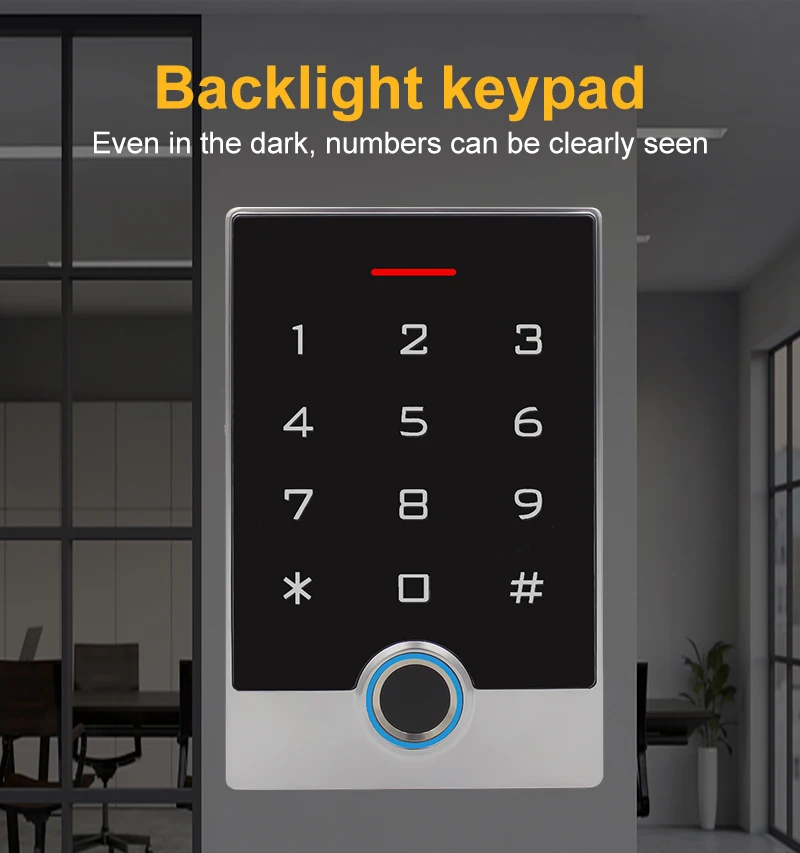 Tuya Smart WiFi Door Access Control Fingerprint Keypad with NFC/IC/RFID Card Rea