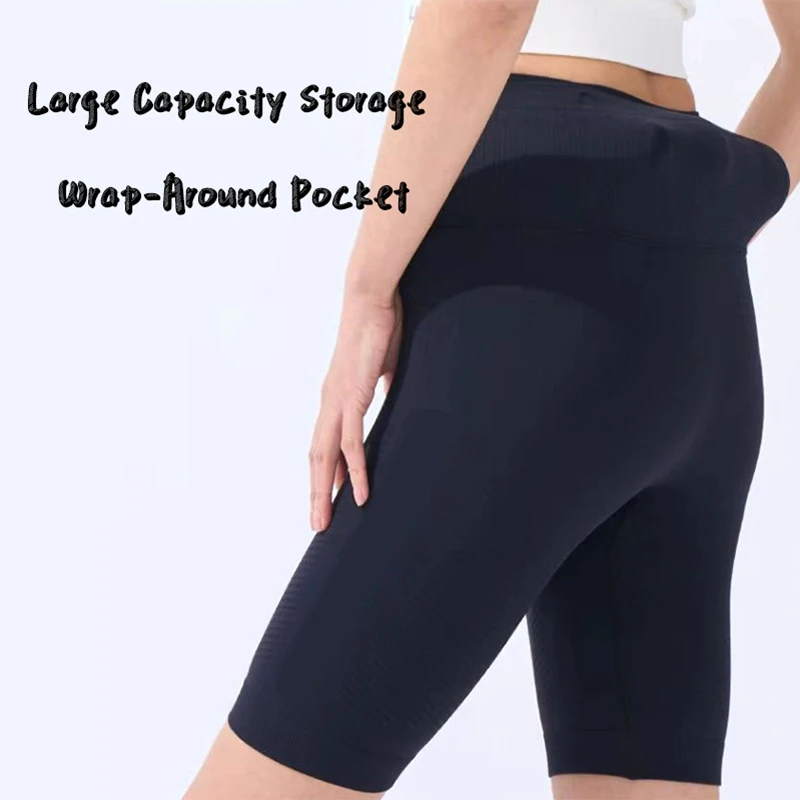 Wrap-Around Mesh Waist Bag Marathon Running Shorts Men Women Quick Dry High Elastic Gym Fitness Training Compression Shorts 6