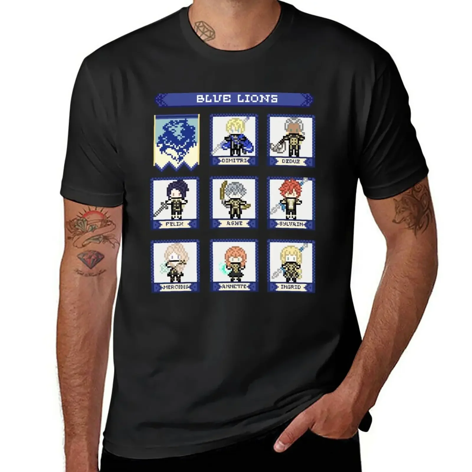 Fire Emblem Tre Case Blue Lions House Pixel Parody T-Shirt Blanks Plus Size Magliette In Cotone Da Uomo
