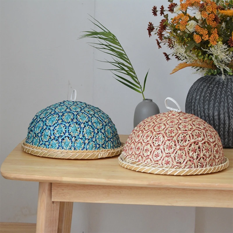 Exquisite Pattern Hand-woven Insect-proof Basket Dust-proof Basket Durable Gift Fly-Proof and Dust-Proof Bamboo Woven