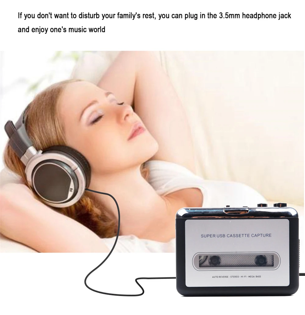 USB Cassette Capture Radio Player Portable USB Cassette Tape to MP3 Converter Capture Audio Music Player Tape Recorder cassette player,music digitizer player