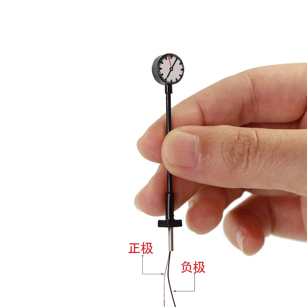 Scale 1:87 Miniature Time Clock Light Model 3V Street Lamp For HO Train Railway Scene Layout Diorama Kits 4