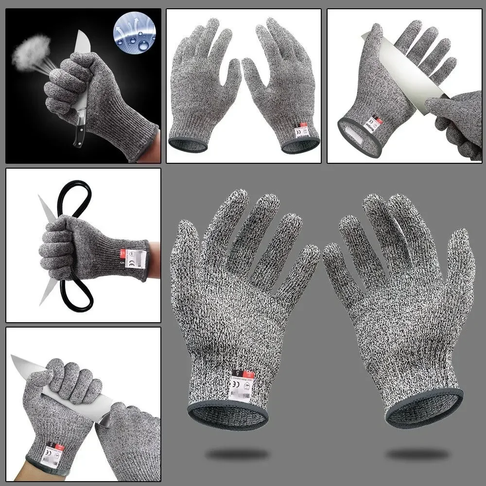 Anti Cut Gloves HPPE Level 5 Safety High-strength Industry Kitchen Gardening Anti-Scratch Anti-cut Glass Cutting Multi-Purpose
