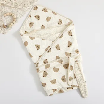 4 레이어 모슬린 아기 이불 Swaddle 담요 신생아 랩 소프트 목욕 타월, 신생아 액세서리, 신생아 침구
