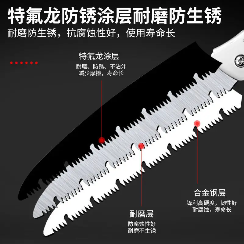 Folding Saw Hand Saw Handheld Saw Japanese Manganese Steel Household Anti Rust Tree Dry and Wet Wood Board Outdoor Woodwork