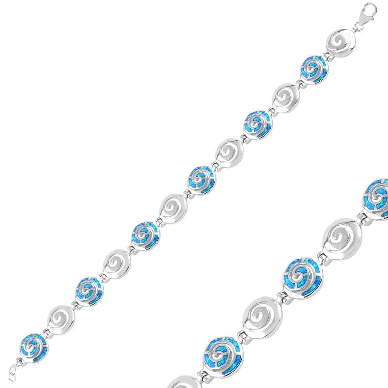 

Silver 925 Sterling Opal Gemstone Bracelet