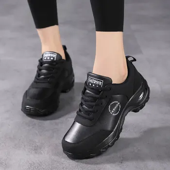 Spring and autumn air cushion women's shoes, leather waterproof sports shoes, soft-soled non-slip leisure travel shoes, all-matc 3