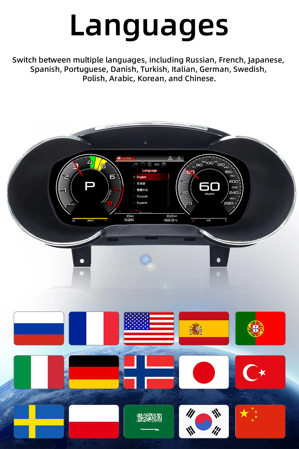 Digital Instrument Cluster For Audi A3 2012-2020 Speedometer 10.25”HD screen1920