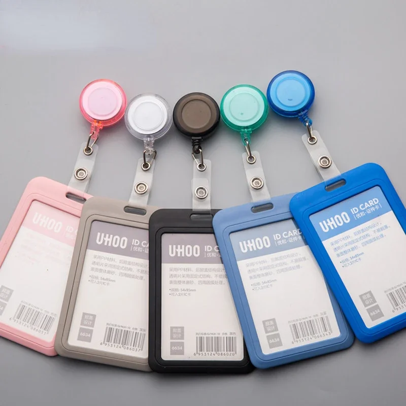 

Transparent Retractable Nurse Badge Doctor ID Card Clip Badge Holder Men Women Student Bus Credit Card Cover Case Pouch