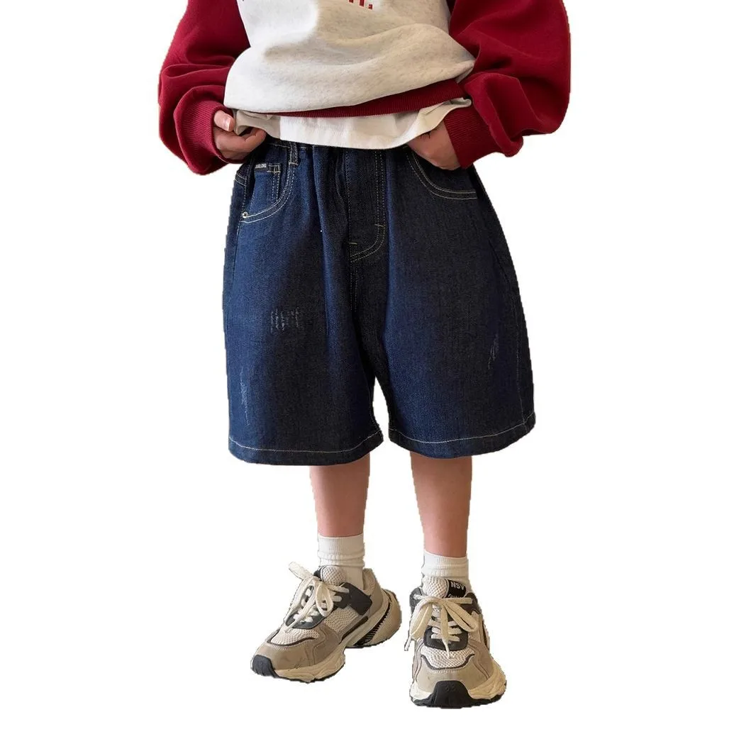 Children Clothes Boys Denim Shorts Summer New Korean Style Loose Casual All Matching Kids Simple Casual Denim Shorts