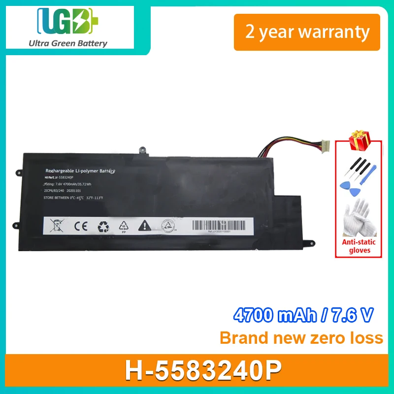 

UGB, Новая батарея для ноутбука H-5583240P 2ICP6/83/240 7,6 V 4700mAh 35,72 WH