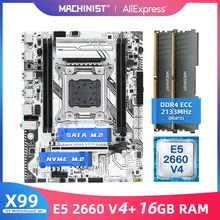MACHINIST X99 Motherboard LGA 2011-3 Set Kit With Intel Xeon E5 2660 V4 Processor 16G(2*8) DDR4 ECC 2133Mhz Four-Channe X99-K9