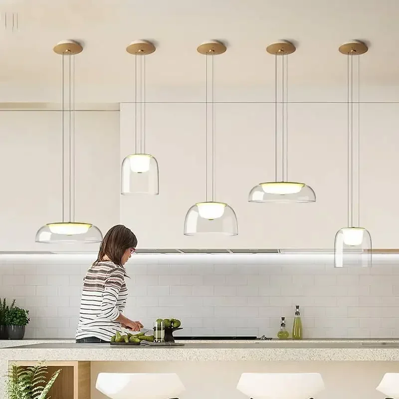 

Modern LED Glass Chandelier Pendant Minimalist Ceiling Light Lamp for Bedroom Lustres Living Room Lampe De Chevet Lampara Techo