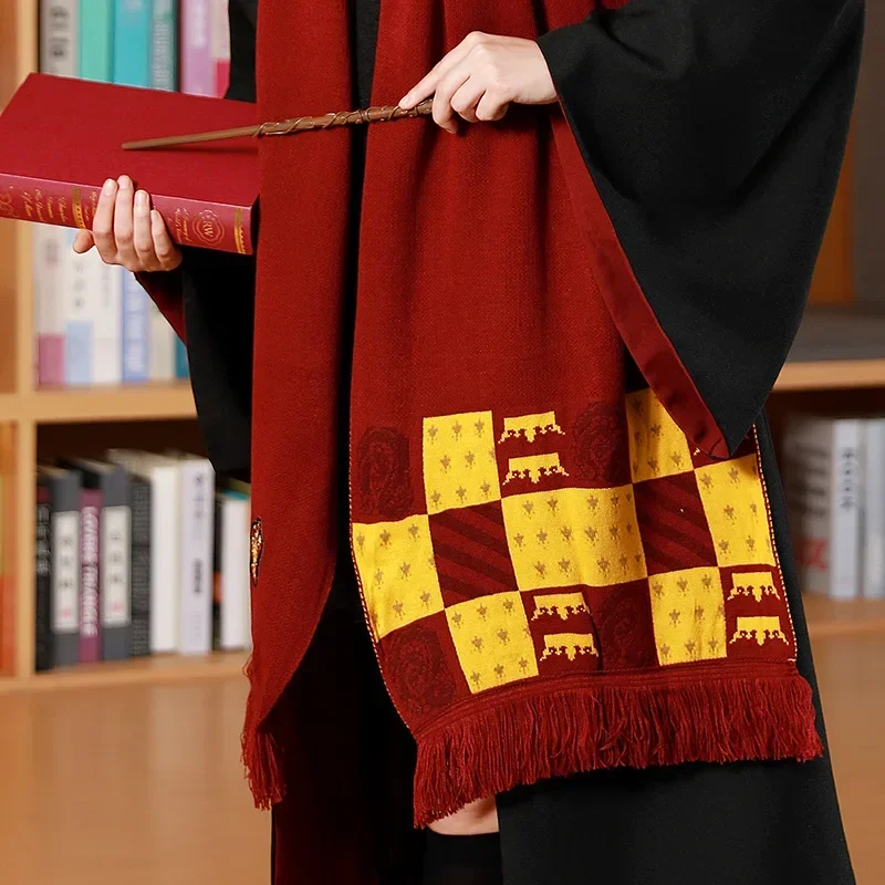 Scarf Harries Student Campus CosPlay Gryffindor Hufflepuff College Badge Scarves Acrylic Potters Halloween Christmas Anime Gift