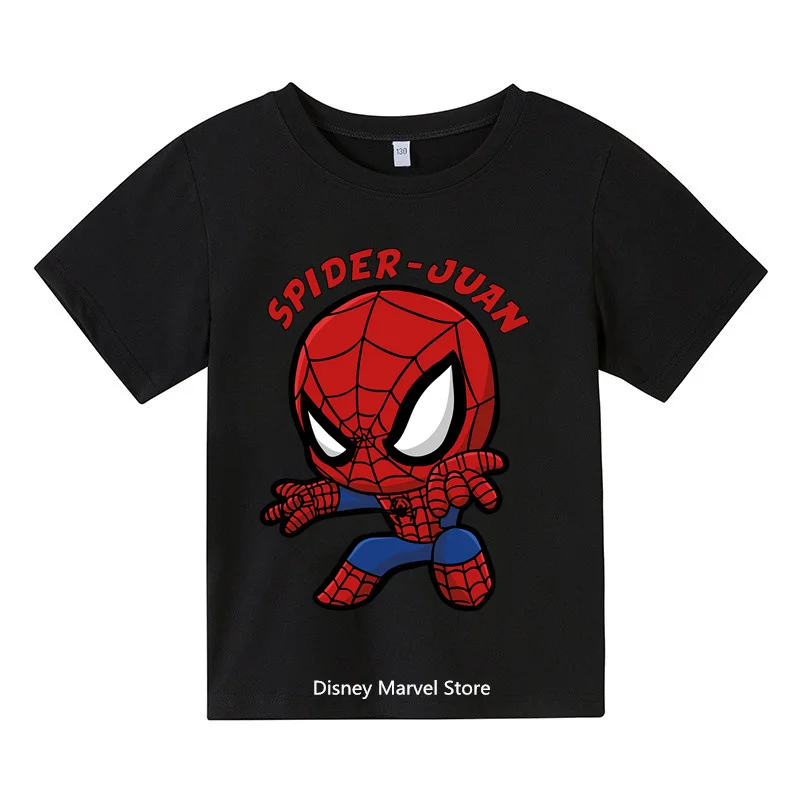 

2024 Boys 1-14 years old Spiderman Outdoor T-shirt Boys round neck short sleeve girls clothes Teen student T-shirt fashion top