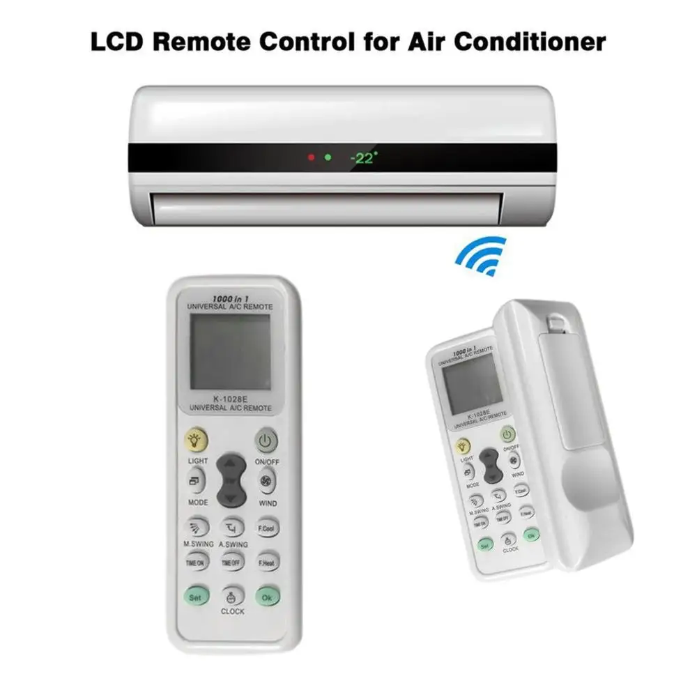 

Universal LCD A/C Muli Remote Controller RC 433 mhz Frequency for Air Condition Conditioner Simple Operation K-1028E