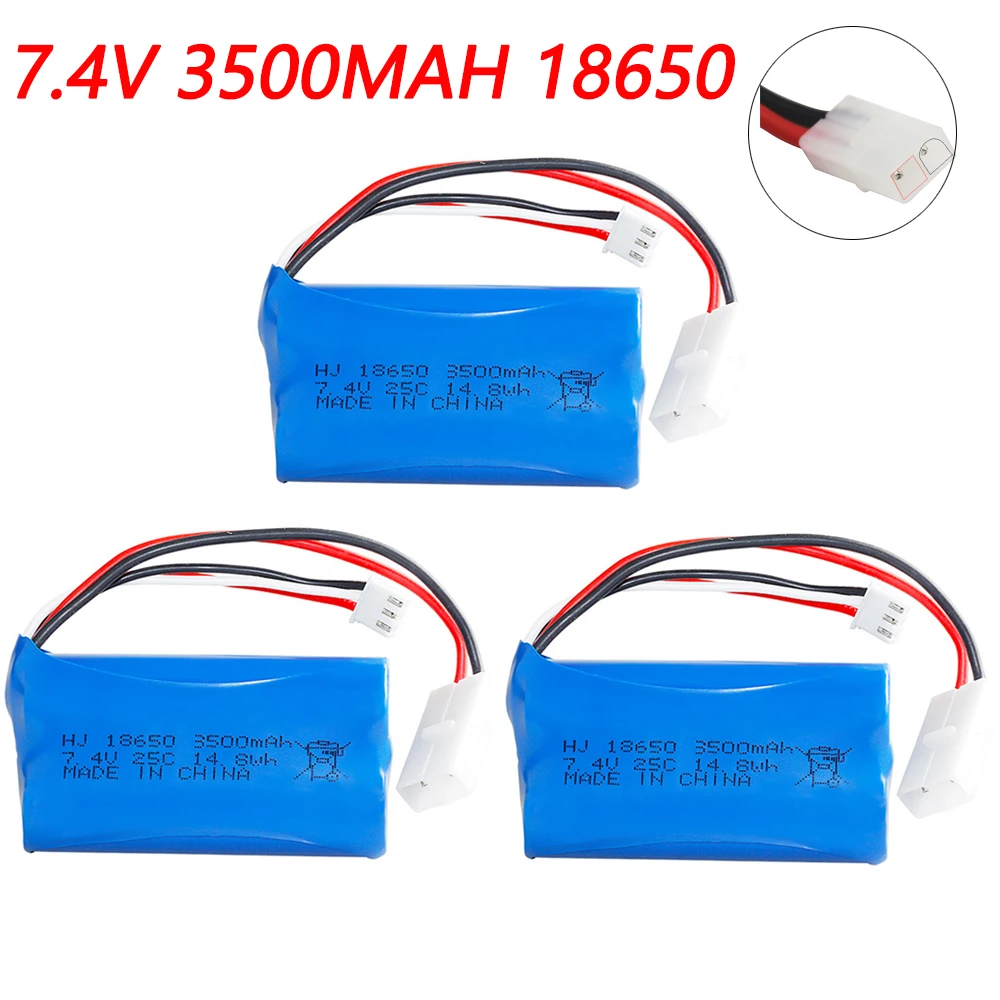 7.4 V 3500Mah 25C Batteria Agli Ioni Di Litio Con Tamiya Plug 2S Per Telecomando Elicottero Auto Serbatoio Barca Giocattolo 7.4 V 18650 Giocattolo Bat