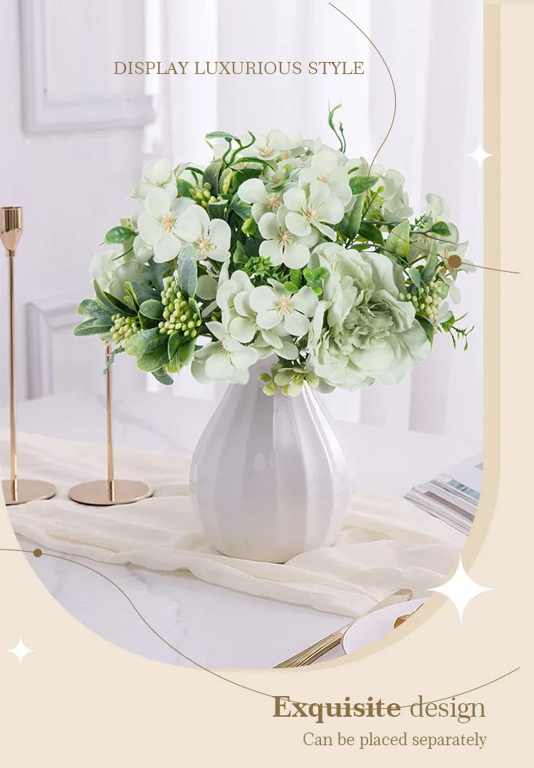 Künstliche Blumen Seiden-Pfingstrosen-Rosen Hochzeitsbrautstrauß Festival Heim Tisch Büro Outdoor Garten Kranz Bestseller Geschenke Dekoration – Detail 4