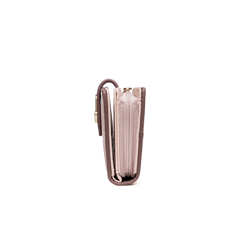 Elegant Women's PU Leather Compact Purse with Heart Buckle Zipper