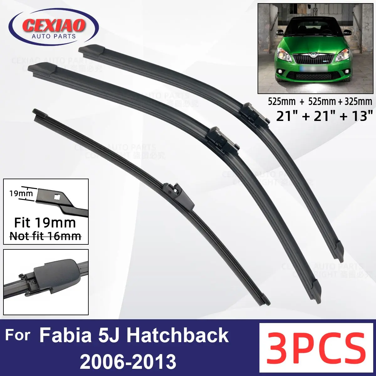 ForSKODAFabia5JHatchback20062013CarFrontRearWiperBladesSoft