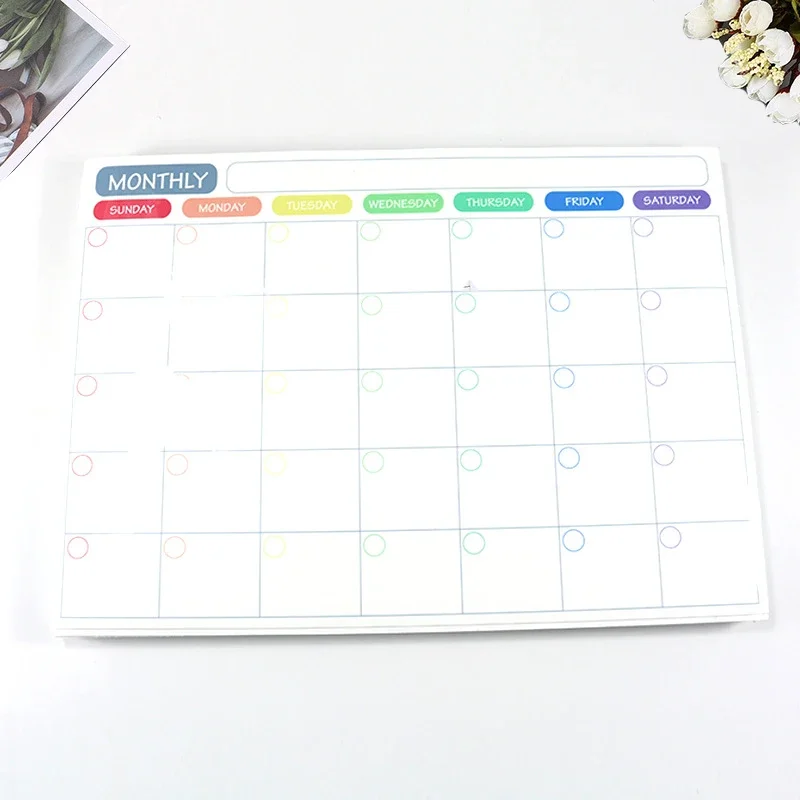 Magnetic Sticker Calendar Table Dry Erase Fridge Message Board Menu Monthly Weekly Planner