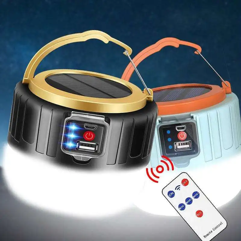 

Portable Lanterns Emergency Lights 1000W Solar LED Camping Light USB Rechargeable Bulb For Outdoor Tent Lamp For BBQ Hiking