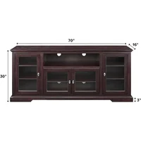 Brahm Classic Glass Door Storage TV Console for TVs up to 80 Inches, 70 Inch, Espresso Brown 2