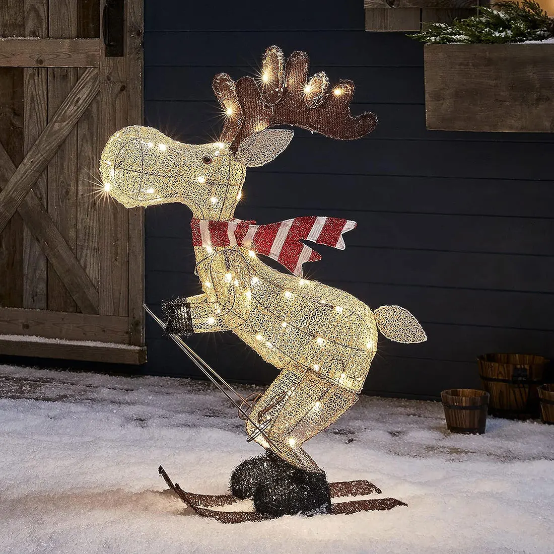 

Deer Shaped LED Outdoor Yard Merry Christmas Decorations 2024 Ski Elk Xmas Atmosphere Lighting Decor Nice Santa Noel Supplies