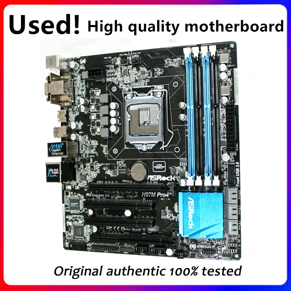 Per Scheda Madre Desktop Asrock H97M Pro4 H97 Lga 1150 Per Core I7 I5 I3 Sata3 Usb3.0 Scheda Madre Usata Originale