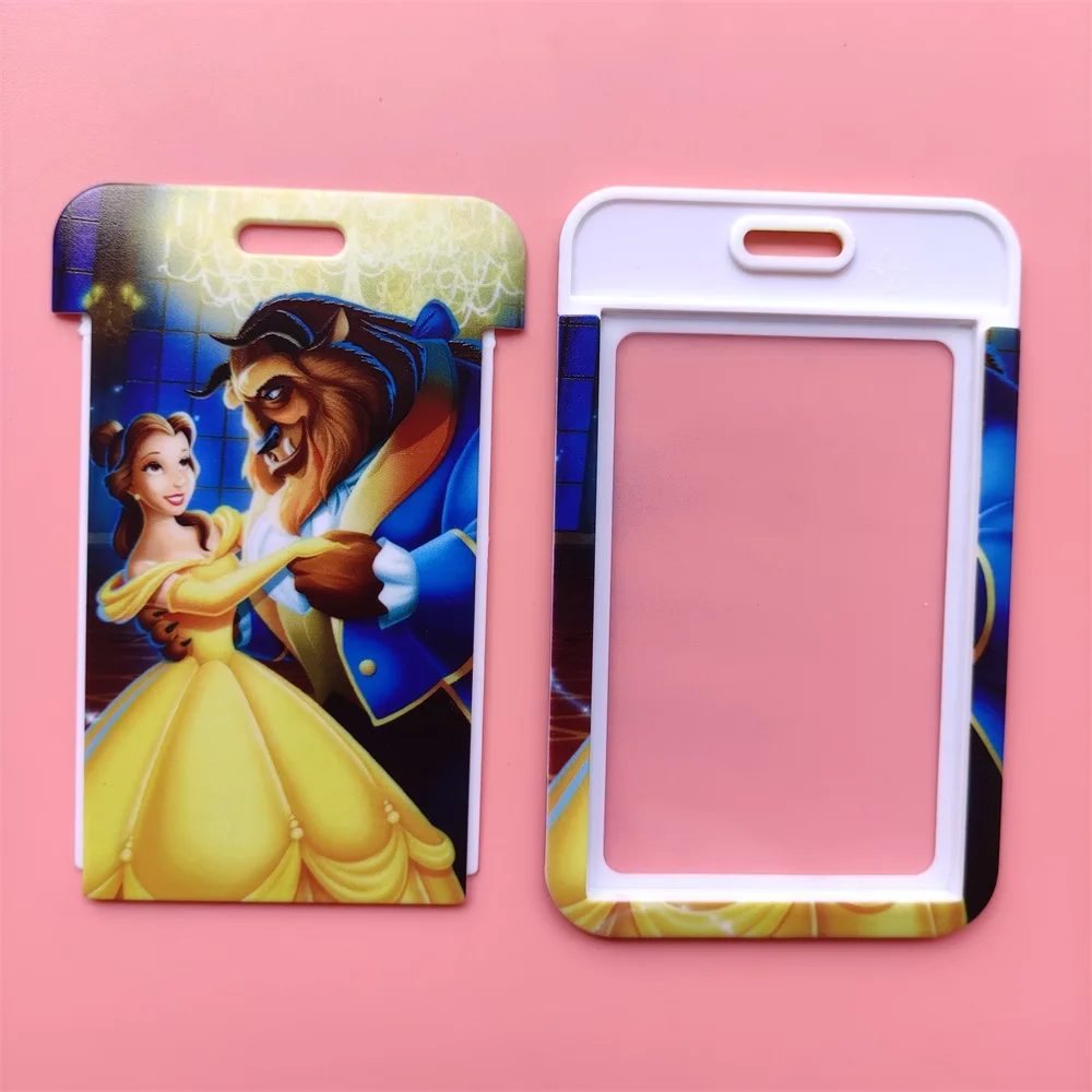 Disney Princess Beauty and the Beast Lanyard ID Badge Holder for Plastic Card, Access ID Card, Suitable for Events, Conferences