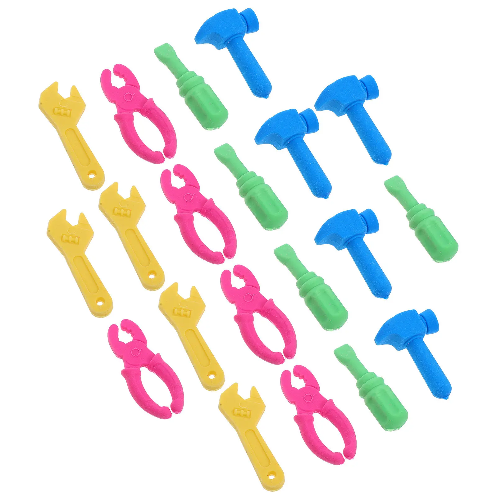 20개입 지우개 드라이버 렌치 모양 연필 지우개 교실용 대량 드로잉 학용품 재미있는 상품 지우개