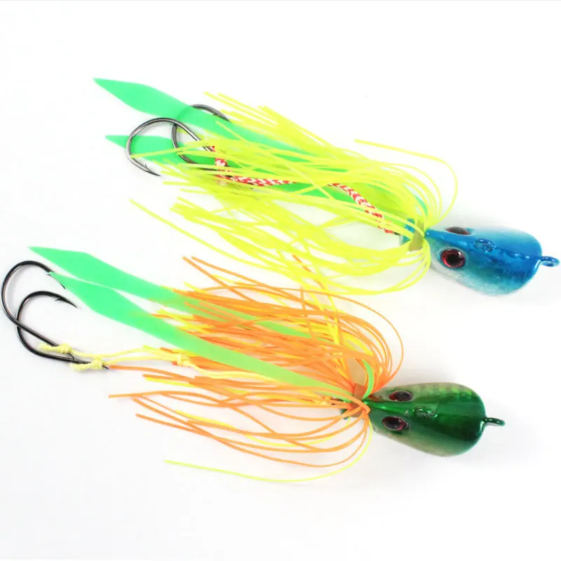 

TAIGEK Triangle head lead bait bearded man sea fishing boat fishing 46.8g mobile hook metal jig slow jig skirts Artificial Bait